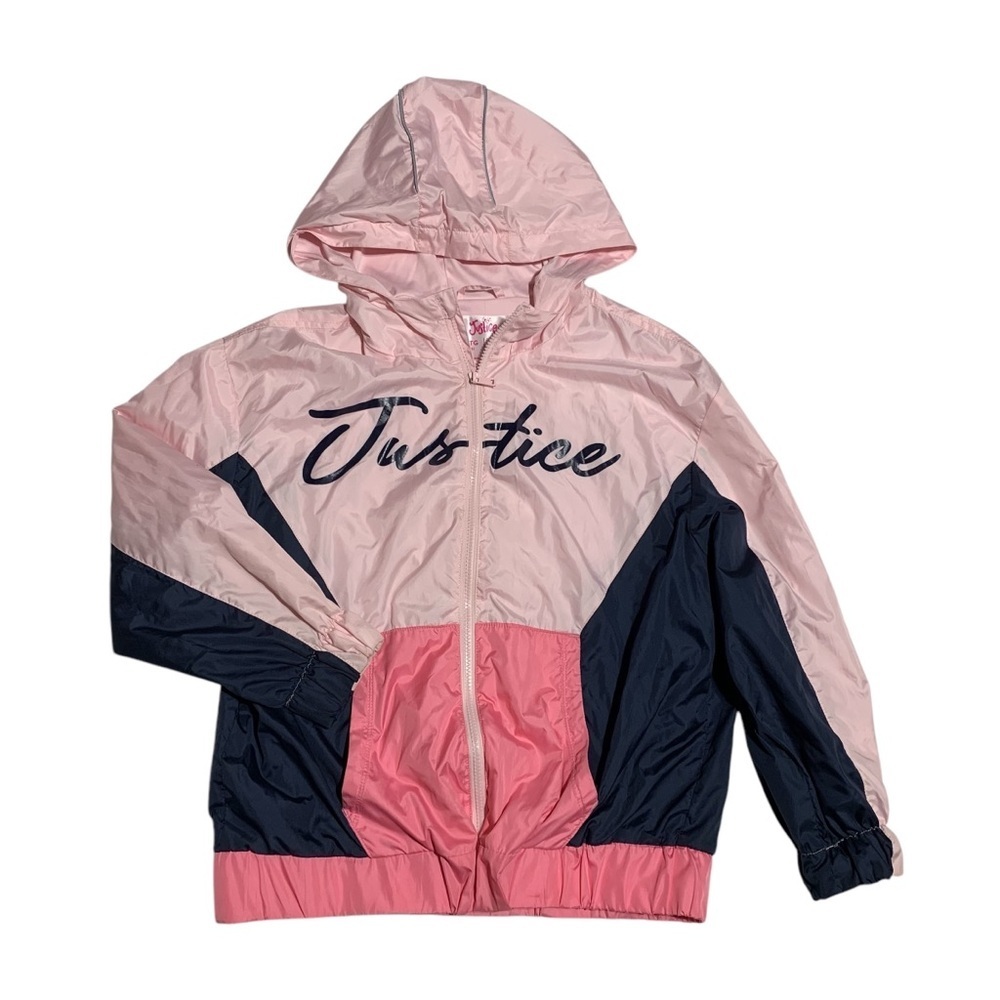 Justice Pink Soft Shell  Hooded Jacket‎